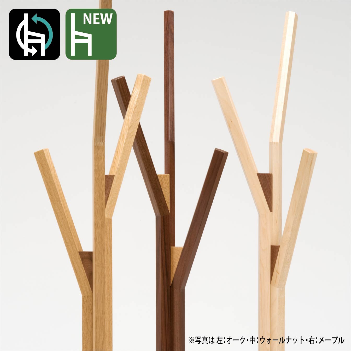 コートツリー コートハンガー（オーク）／COAT TREE Coat hanger (Oak)：定額2年契約